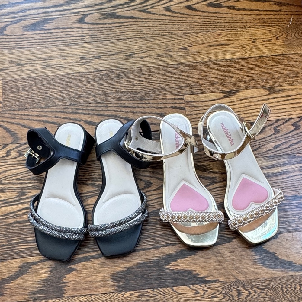 Black and Gold Sandal Set
